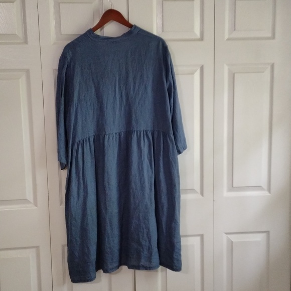 LiaBella 100 Linen Dress Pockets Size Large - Picture 7 of 10
